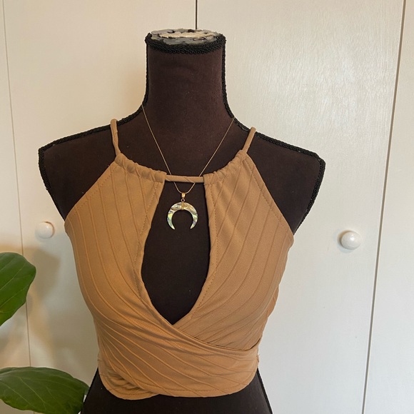Super Cute High Neck Wrap Tank Top - Picture 8 of 11